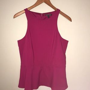 Express Peplum Fushia Top, Size Med